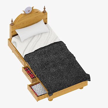 ComfyDream Twin Bed 3D model image 1 