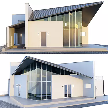 Modern Lakeview House 1300 3D model image 1 