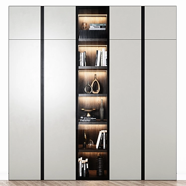 Modern Glass-front Wardrobe 3D model image 1 