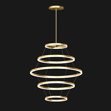 Elements Antique Brass Ceiling Chandelier 3D model image 1 