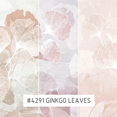 Ginkgo Leaves Eco Wallpaper: Customizable, Waterproof & Easy to Paste 3D model image 1 