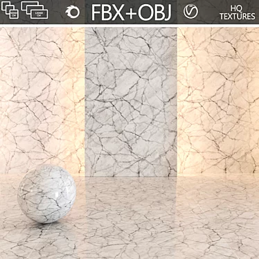Elegant Carrara Marble Tiles 3D model image 1 