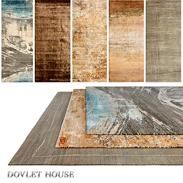 Luxury Silk and Wool Carpets: DOVLET HOUSE (5 Pieces) 3D model image 1 