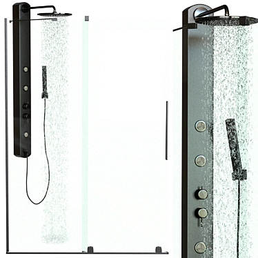 Radaway Furo Walk-in Shower: Elegant, Transparent, Easy 3D model image 1 