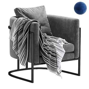 Modern Velvet Accent Chair 3D model image 1 