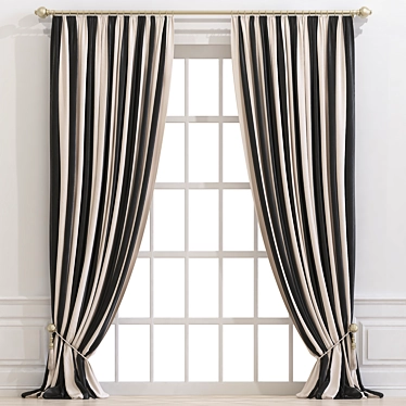 Elegant Window Curtain 893 3D model image 1 