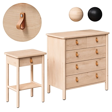 Scandinavian Charm: BJÖRKSNÄS Cabinet & Chest 3D model image 1 