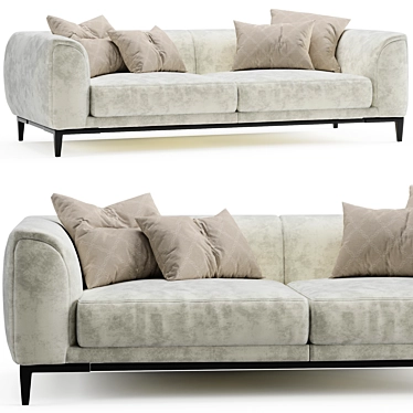 Modern Gray Capitano Sofa 3D model image 1 