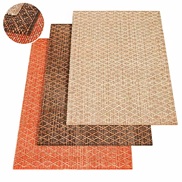 Elegant Taupe Trellis Rug 3D model image 1 