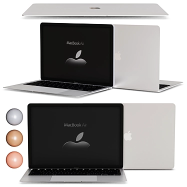 Sleek New MacBook Air: All Colored Elegance! 3D model image 1 