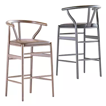 Sleek Wishbone Counter Stool 3D model image 1 