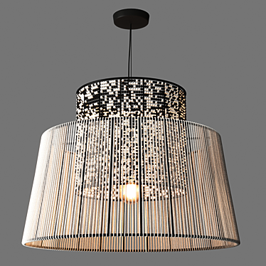 African-inspired Beaded Pendant Light 3D model image 1 