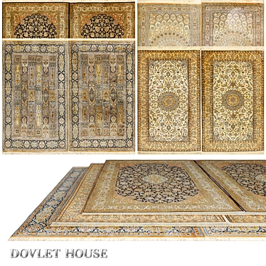 Luxurious Silk Carpet Set (4 Pieces) 3D model image 1 