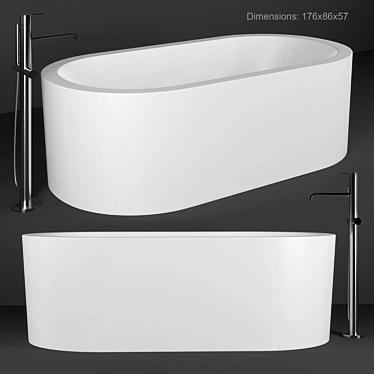 Luxurious Antonio Lupi Oio 4 Soaking Tub 3D model image 1 