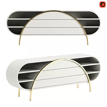 Modern Crescent Sideboard: Sleek Design & Functional Space 3D model image 1 