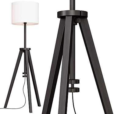 Lauters Floor Lamp - Elegant Brown Oak and White Design 3D model image 1 