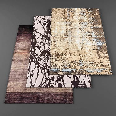 5-Piece Modern Rugs Set 3D model image 1 