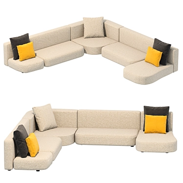 Modern Cappellini Litos Sofa 3D model image 1 