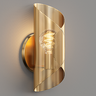 Curl Perforated Wall Sconce 3D model image 1 