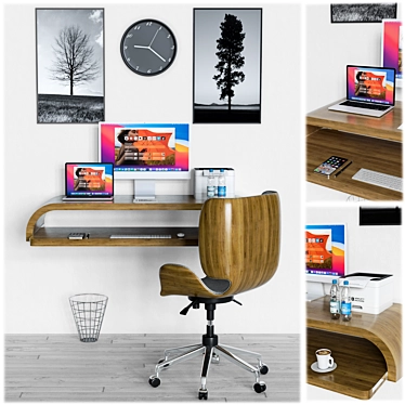 Modern Office Furniture Set 3D model image 1 