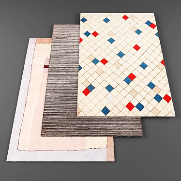 Modern Scandinavian Rugs: 3 Pieces, Textured Archive 3D model image 1 