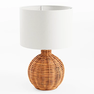 Boho Chic Wicker Table Lamp 3D model image 1 