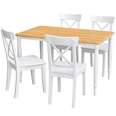 Danderyd & Ingolf Oak Dining Set 3D model image 1 