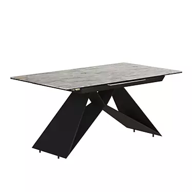 Elegant Grey Ambassador Dining Table 3D model image 1 