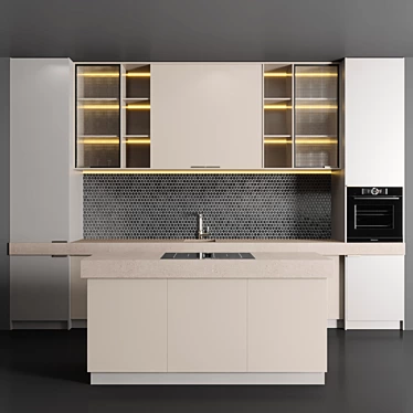 Bosch & Siemens Modern Kitchen 3D model image 1 