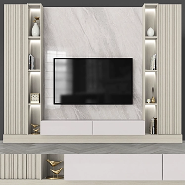 Sleek TV Wall Set - Modern Design 3D model image 1 