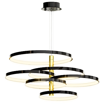 Black and Gold LED Pendant - Hoopla 3D model image 1 