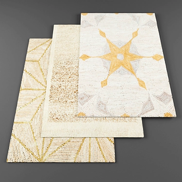 Modern Rugs Collection: 4 Pieces with Textures 3D model image 1 