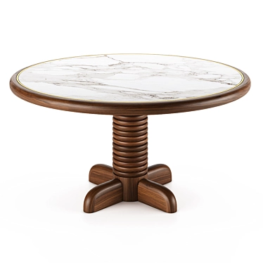 Marble Round Portar Coffee Table 3D model image 1 
