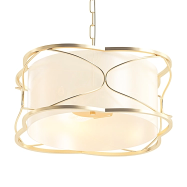 Elegant Gilded Chandelier: Modern Style 3D model image 1 