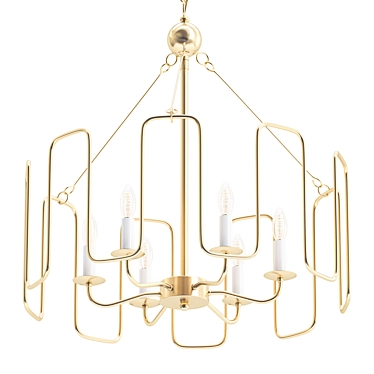 Gold Modern Chandelier - Exquisite Kitchen Lighting 3D model image 1 