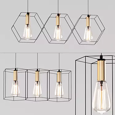 Elegant Hanging Lamps: Illuminate Your Space 3D model image 1 