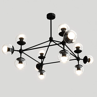 Modern Ball Chandelier 12: Stunning 100cm Diameter 3D model image 1 