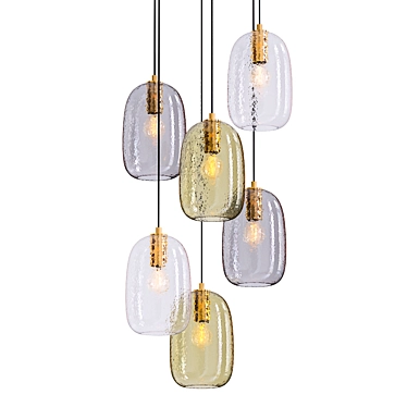 Lykke 6-Light Chandelier Pendant: Elegant Brass Lighting 3D model image 1 