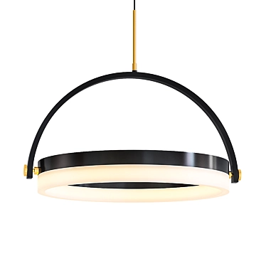 Franz LED Pendant: Sleek, Black & Brass 3D model image 1 