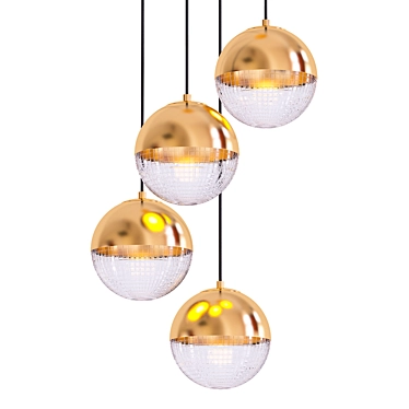 Cher Textured Glass Pendant Lamp 3D model image 1 