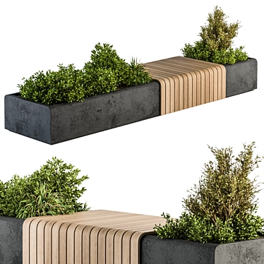 Green Oasis Bench: Urban Furniture 3D model image 1 