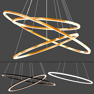 Sleek LED Pendant Lamps - ELLISSE Collection 3D model image 1 