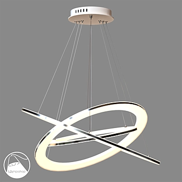 Sleek Hoop Chandelier: Ø90 cm 3D model image 1 