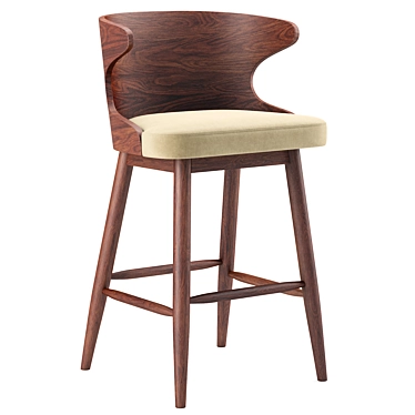 Kamryn Mid-Century Bar Stools: Quality, Style, and Comfort 3D model image 1 