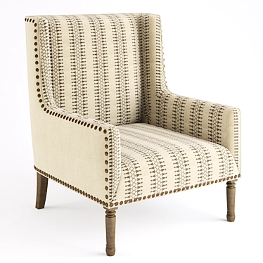 Sophisticated Tan Geometric Accent Chair 3D model image 1 