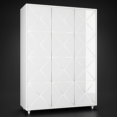 Cloud 3-Door Modern Wardrobe 3D model image 1 