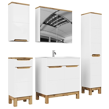 Comad Bali White Bathroom Furniture 3D model image 1 