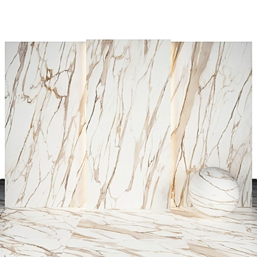 Luxury Calacatta Gold Marble Slabs & Tiles 3D model image 1 