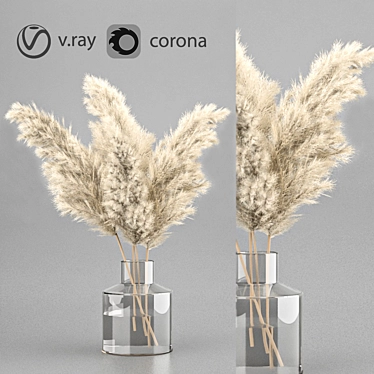 Glass Vase 3-in-1 Dry Plant 3D model image 1 