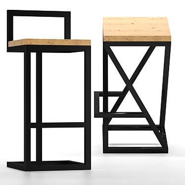 Sleek Loft Bar Stool 3D model image 1 